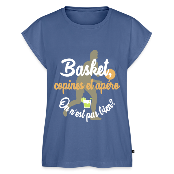 T-shirt à manches retroussées femme - Basket
