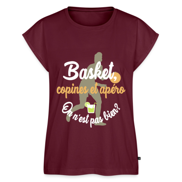 T-shirt à manches retroussées femme - Basket
