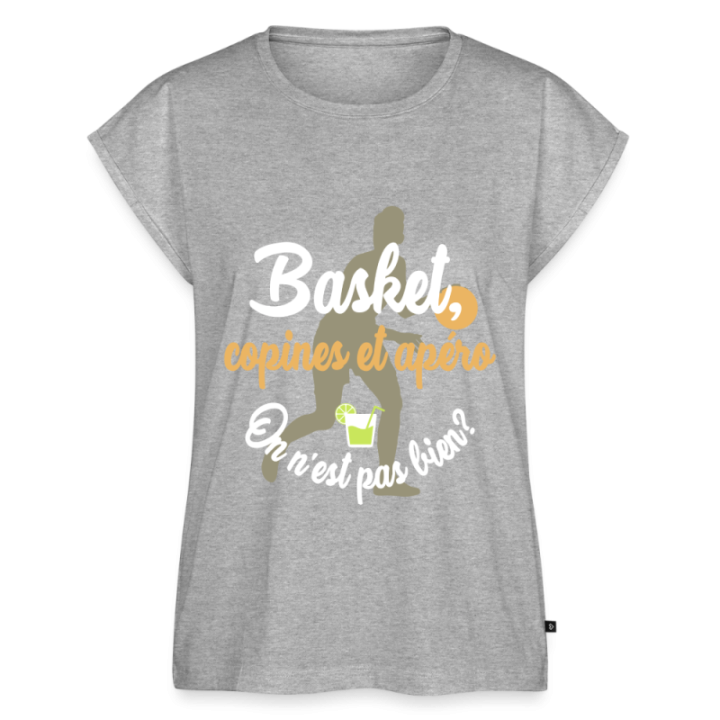 T-shirt à manches retroussées femme - Basket