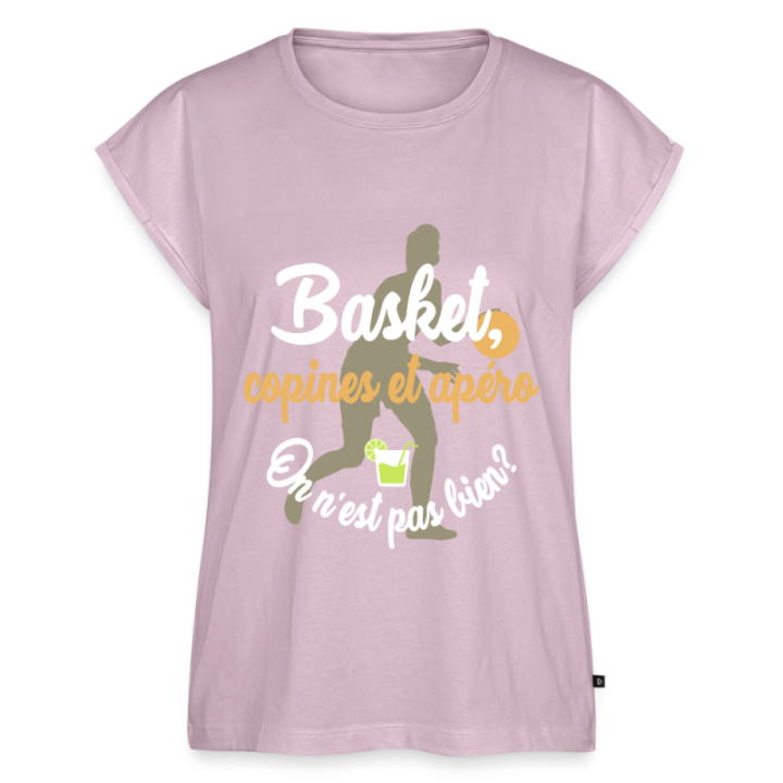 T-shirt à manches retroussées femme - Basket