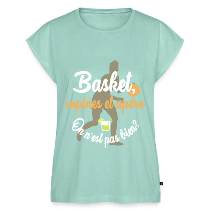 T-shirt à manches retroussées femme - Basket