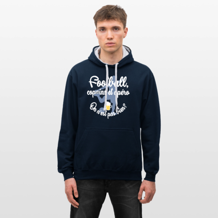  copains et apéro - bleu marine/gris chiné - front