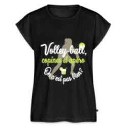 T-shirt à manches retroussées femme - Volley, copines et apéro