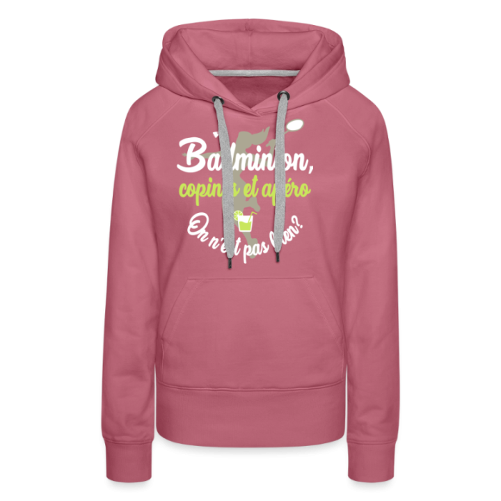 Sweat-shirt à capuche premium femme - Badminton
