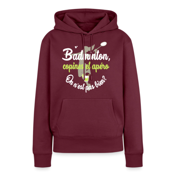 Sweat-shirt à capuche premium femme - Badminton