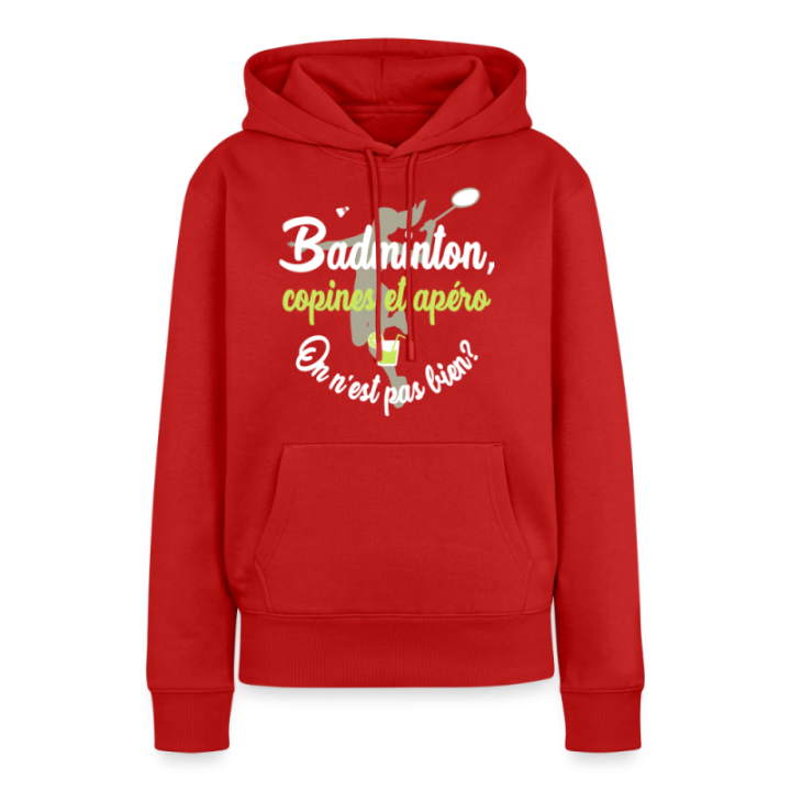 Sweat-shirt à capuche premium femme - Badminton