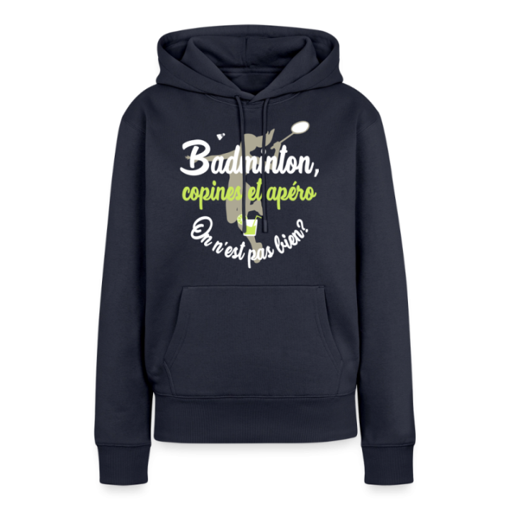 Sweat-shirt à capuche premium femme - Badminton
