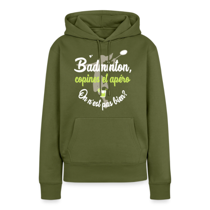 Sweat-shirt à capuche premium femme - Badminton