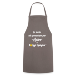 Tablier de cuisine - Soirée apéro et bonne humeur - gris - front