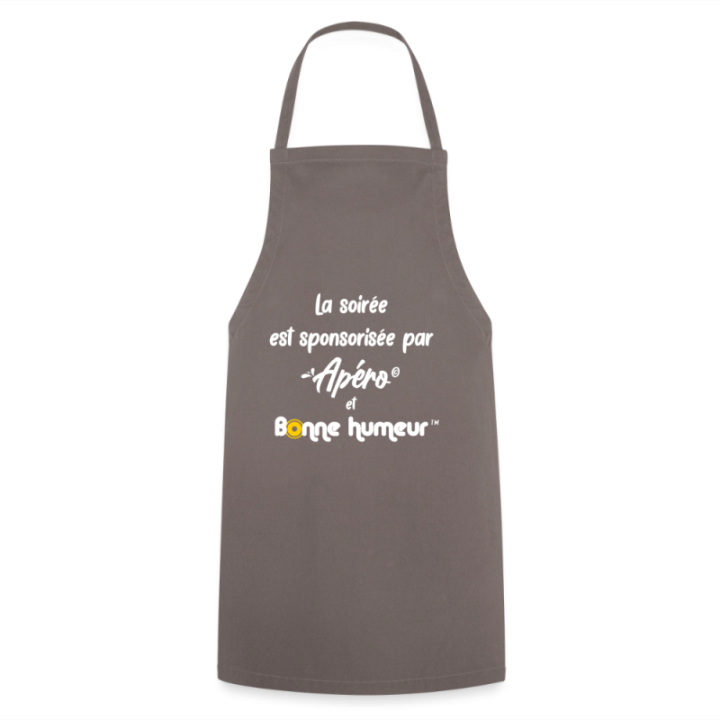 Tablier de cuisine - Soirée apéro et bonne humeur - gris - front