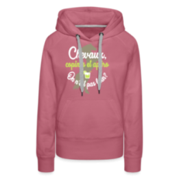 Sweat-shirt à capuche premium femme - Chevaux