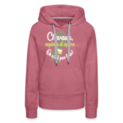 Sweat-shirt à capuche premium femme - Chevaux, copines et apéro