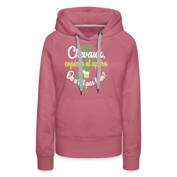 Sweat-shirt à capuche premium femme - Chevaux