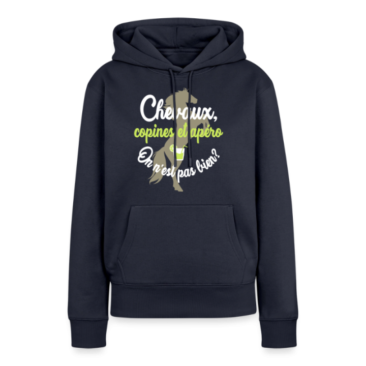 Sweat-shirt à capuche premium femme - Chevaux
