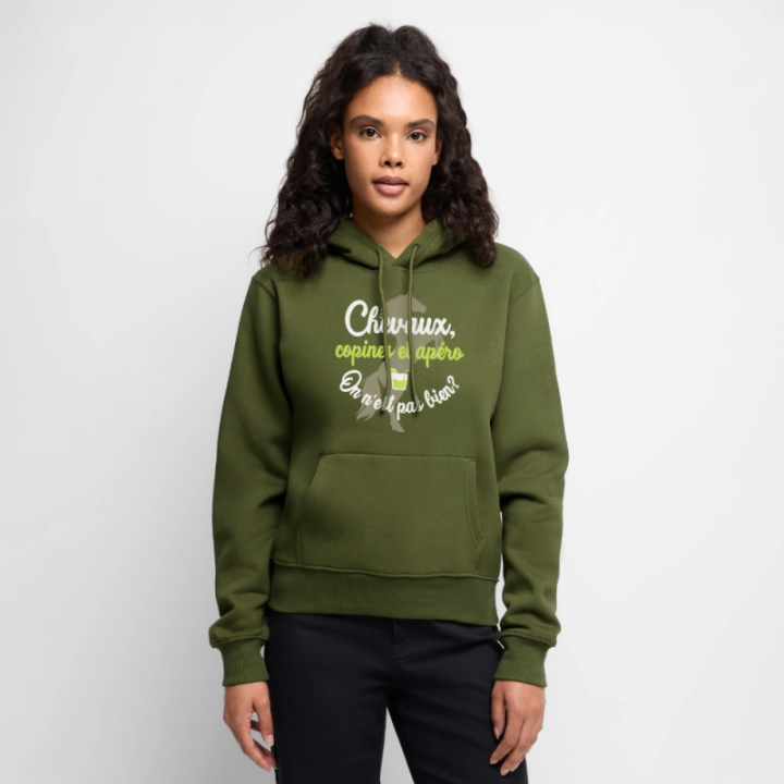 Sweat-shirt à capuche premium femme - Chevaux