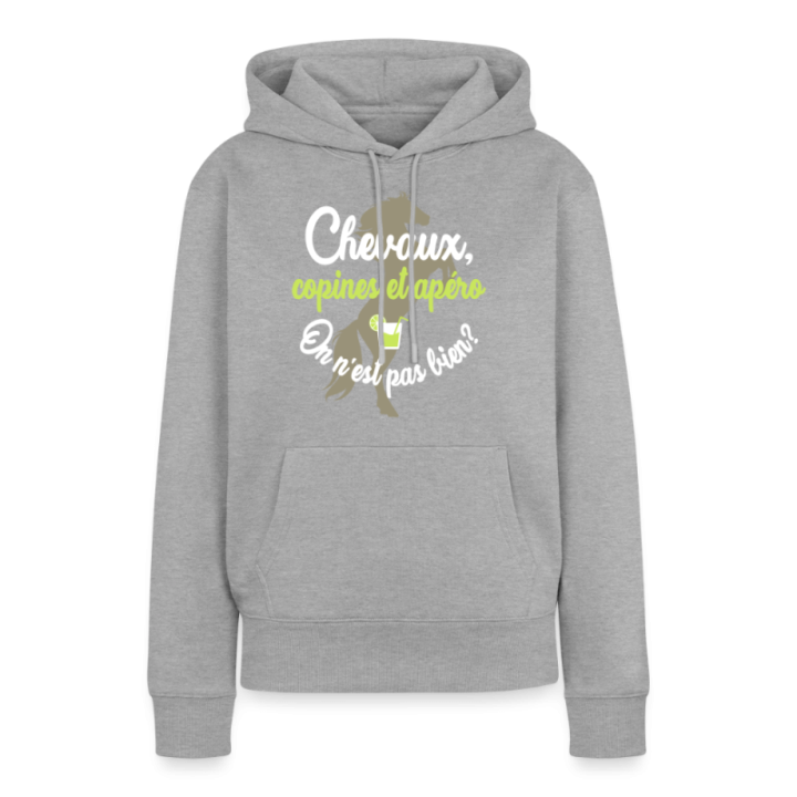 Sweat-shirt à capuche premium femme - Chevaux