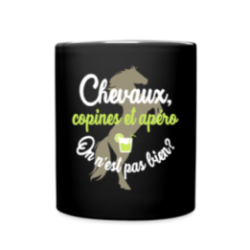 Mug uni - Chevaux, copines et apéro