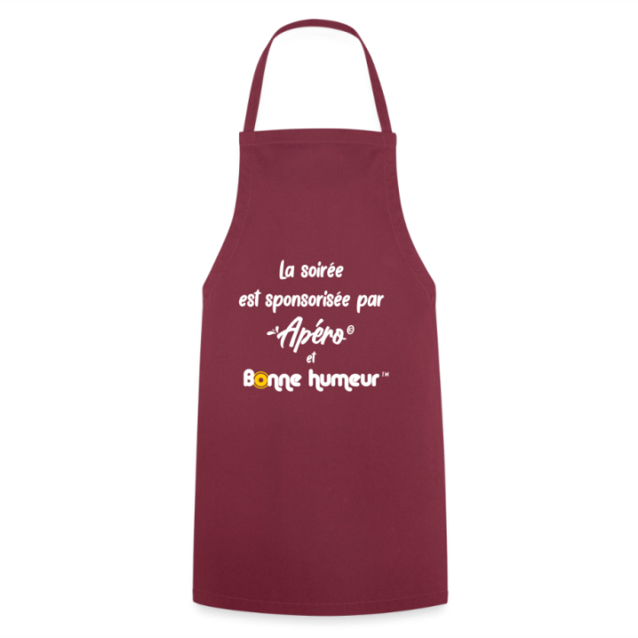 Tablier de cuisine - Soirée apéro et bonne humeur - bordeaux - front