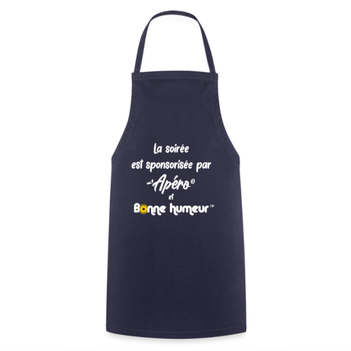 Tablier de cuisine - Soirée apéro et bonne humeur - marine - front
