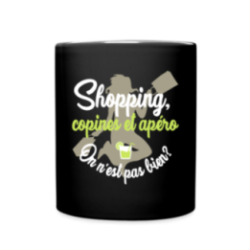 Mug uni - Shopping, copines et apéro