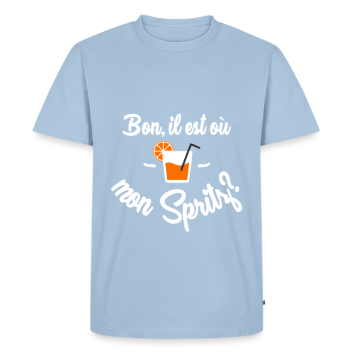 T-shirt premium homme - Il est où mon spritz? - bleu clair - front