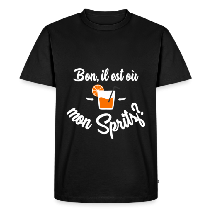 T-shirt premium homme - Il est où mon spritz? - noir - front