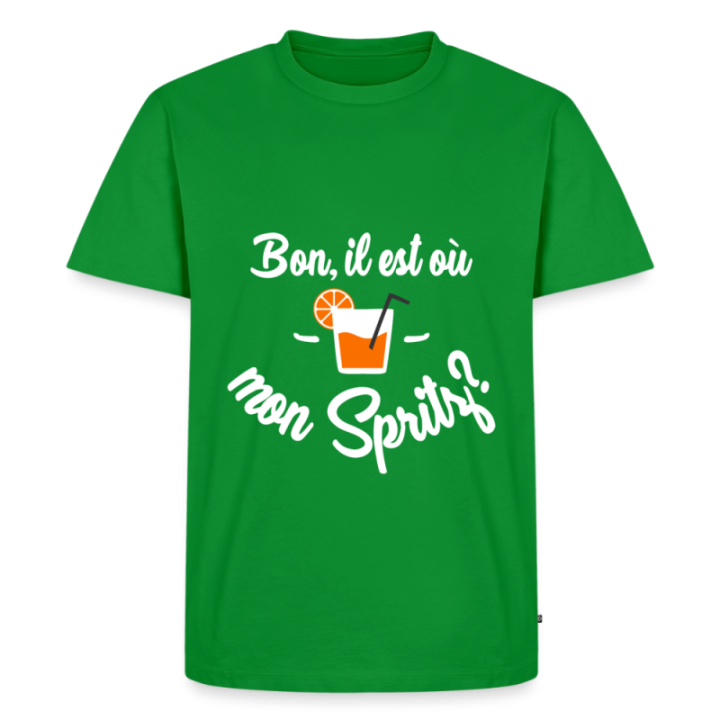 T-shirt premium homme - Il est où mon spritz? - vert - front