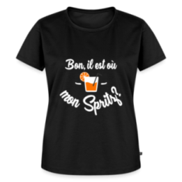 T-shirt premium femme - Il est où mon spritz? - noir - front