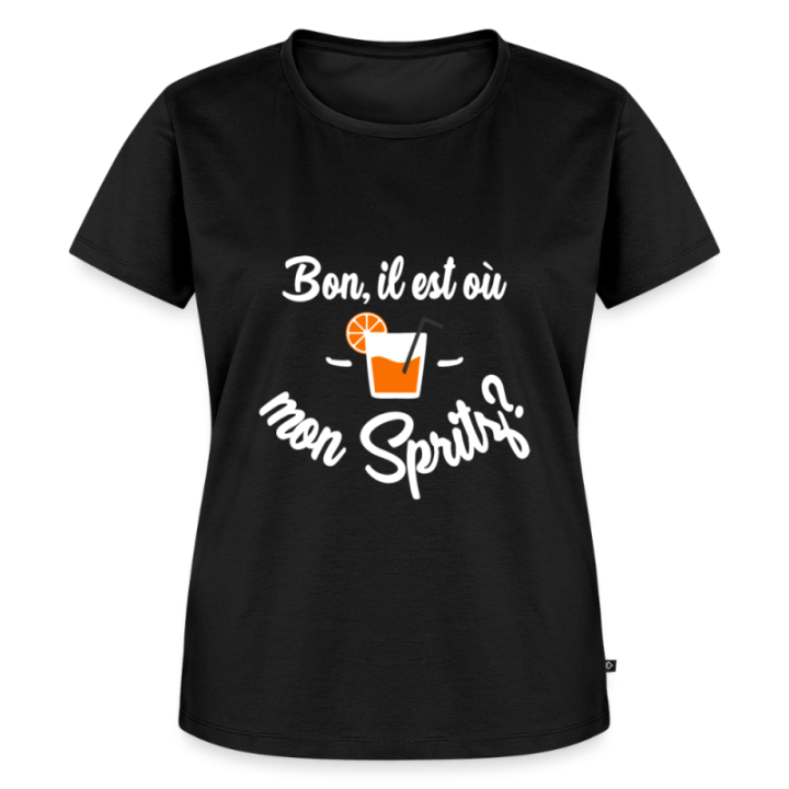 T-shirt premium femme - Il est où mon spritz? - noir - front