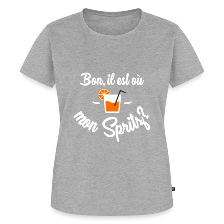 T-shirt premium femme - Il est où mon spritz? - gris chiné - front