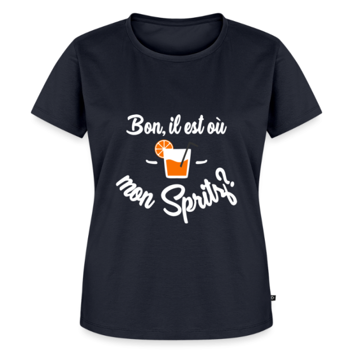 T-shirt premium femme - Il est où mon spritz? - bleu marine - front