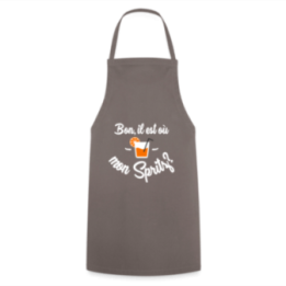 Tablier de cuisine - Il est où mon spritz? - gris - front
