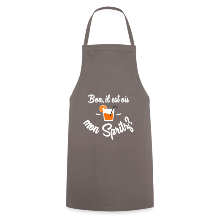 Tablier de cuisine - Il est où mon spritz? - gris - front