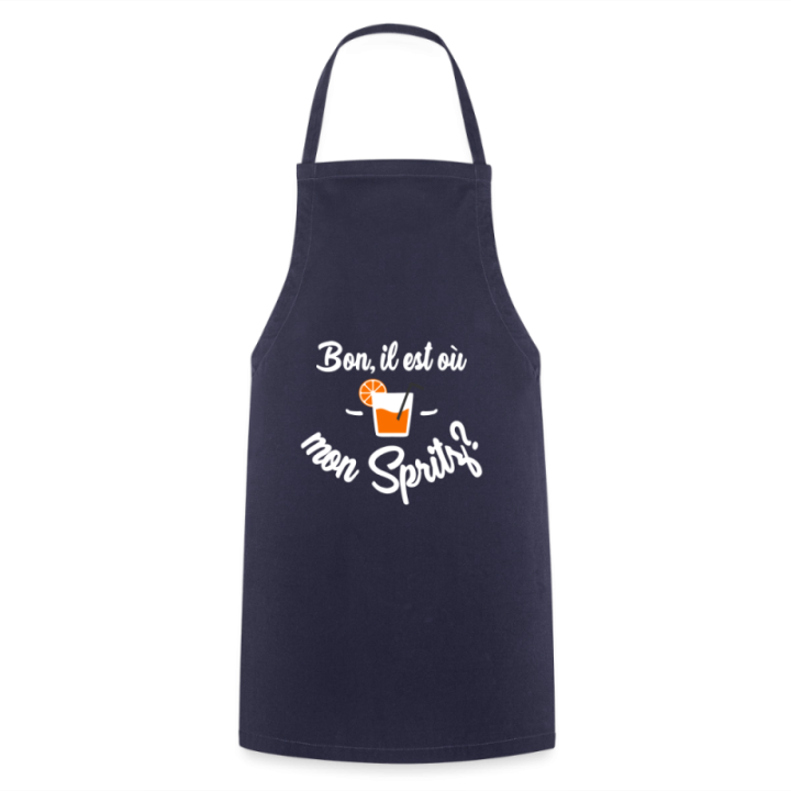 Tablier de cuisine - Il est où mon spritz? - marine - front