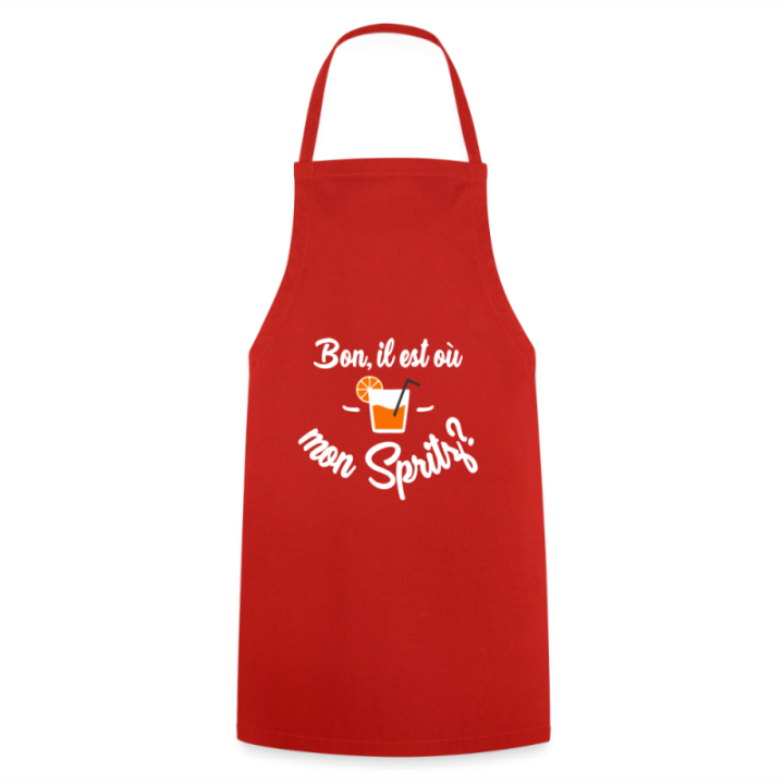 Tablier de cuisine - Il est où mon spritz? - rouge - front