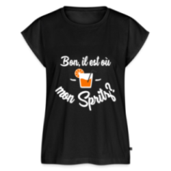 T-shirt à manches retroussées femme - Il est où mon spritz?