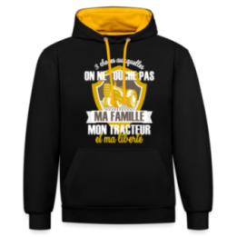 Sweat-shirt à capuche contrasté unisexe - Ma famille