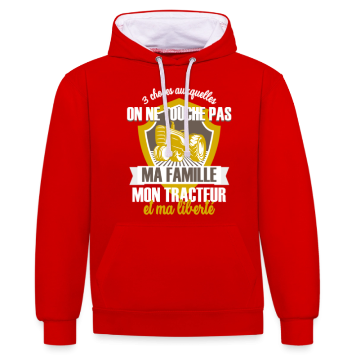 Sweat-shirt à capuche contrasté unisexe - Ma famille