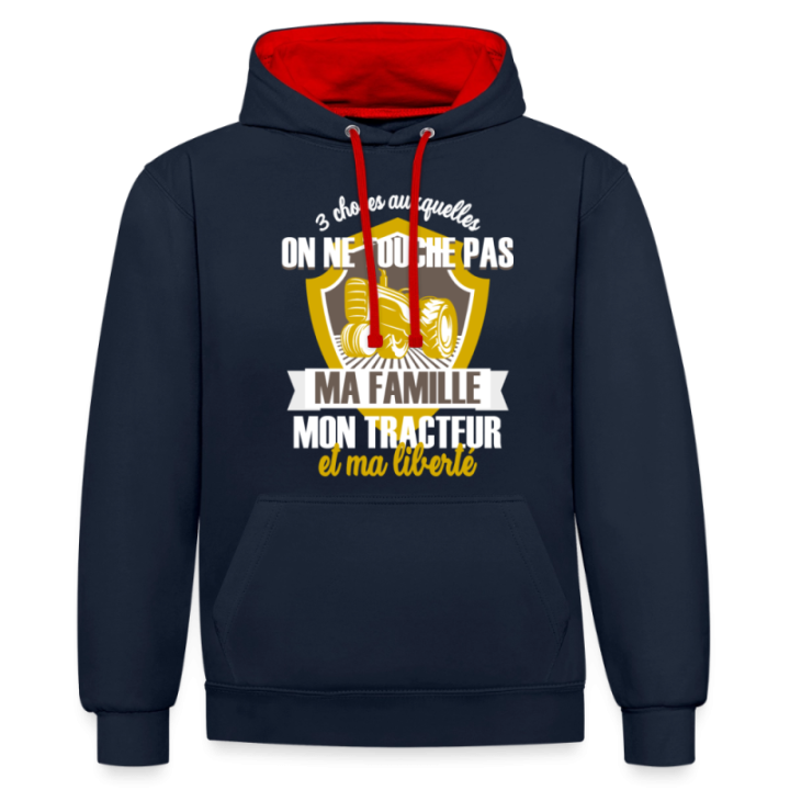 Sweat-shirt à capuche contrasté unisexe - Ma famille