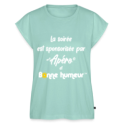 T-shirt à manches retroussées femme - Soirée apéro et bonne humeur
