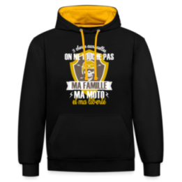 Sweat-shirt à capuche contrasté unisexe - Ma famille