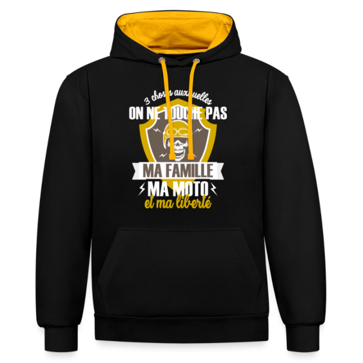 Sweat-shirt à capuche contrasté unisexe - Ma famille