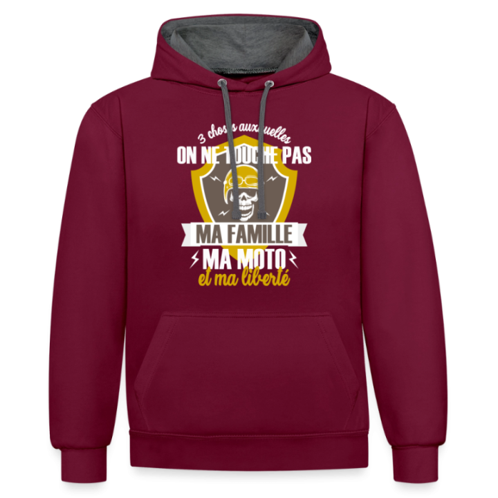 Sweat-shirt à capuche contrasté unisexe - Ma famille