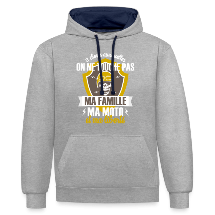 Sweat-shirt à capuche contrasté unisexe - Ma famille