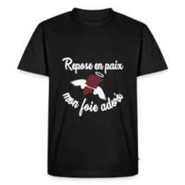T-shirt premium homme - Repose en pais mon foie adoré - noir - front