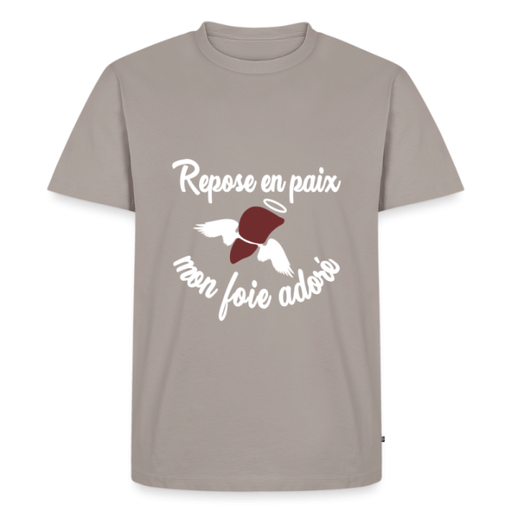 T-shirt premium homme - Repose en pais mon foie adoré - taupe - front