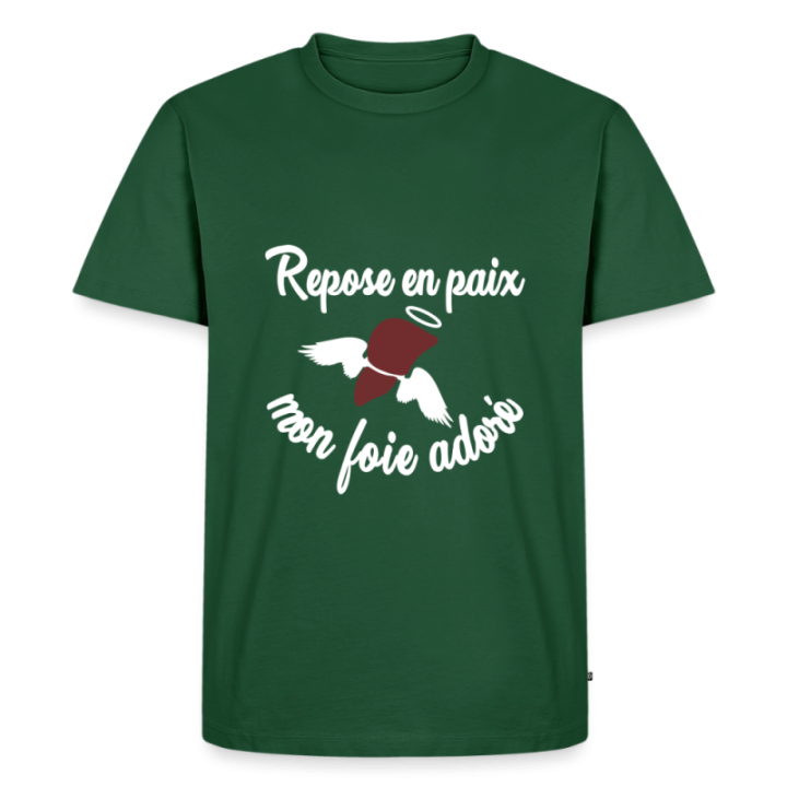 T-shirt premium homme - Repose en pais mon foie adoré - vert bouteille - front