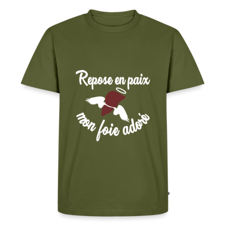 T-shirt premium homme - Repose en pais mon foie adoré - kaki - front