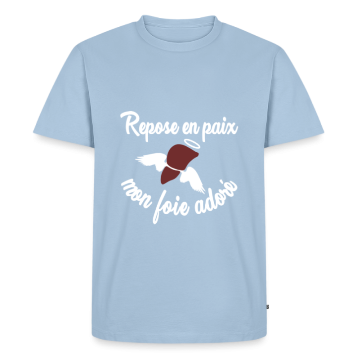 T-shirt premium homme - Repose en pais mon foie adoré - bleu clair - front
