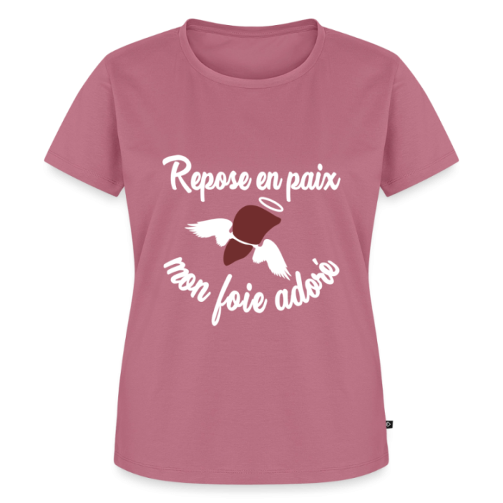 T-shirt premium femme - Repose en pais mon foie adoré - mauve - front